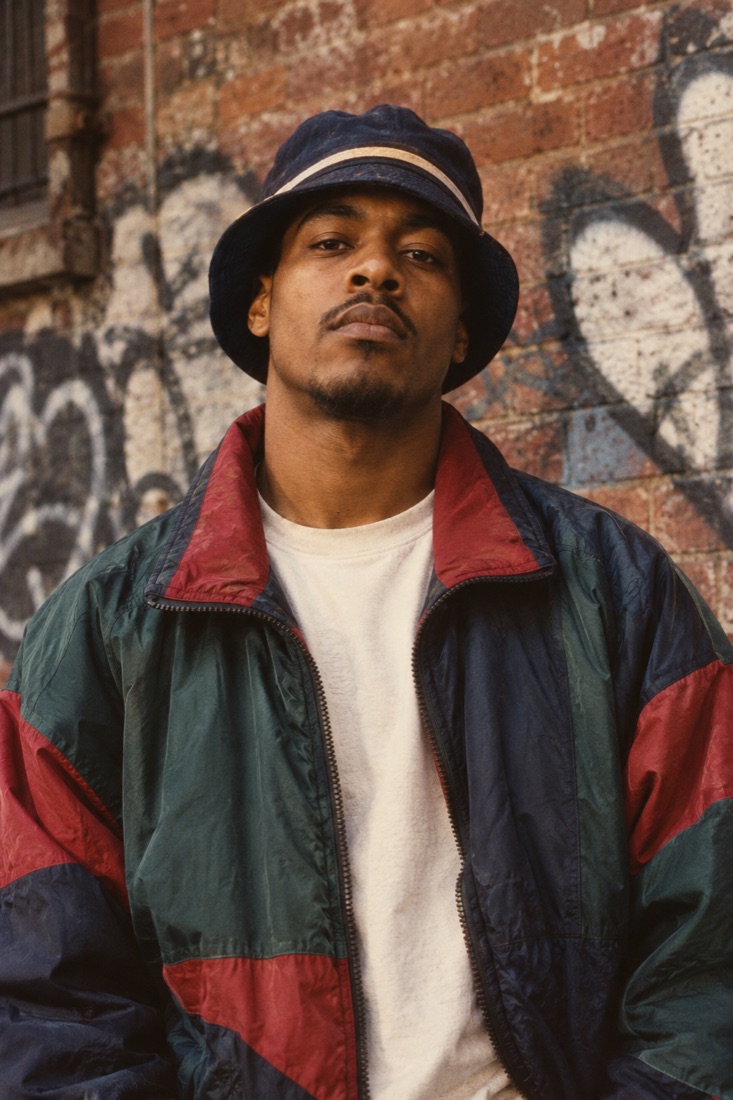 An old-school MC on a city stoop