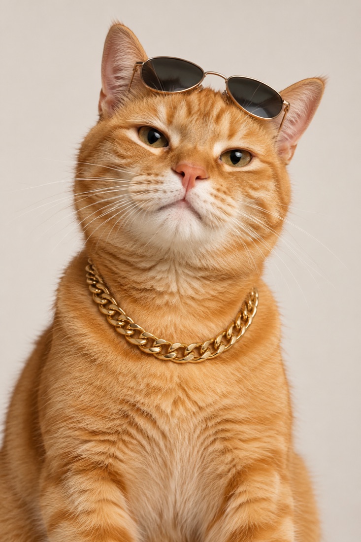 A cat rapping into a microphone